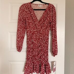 Emerald Sundae Red and White Long Sleeve Dress